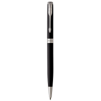 派克(PARKER)新款卓尔磨砂黑杆白夹原子笔-纤巧