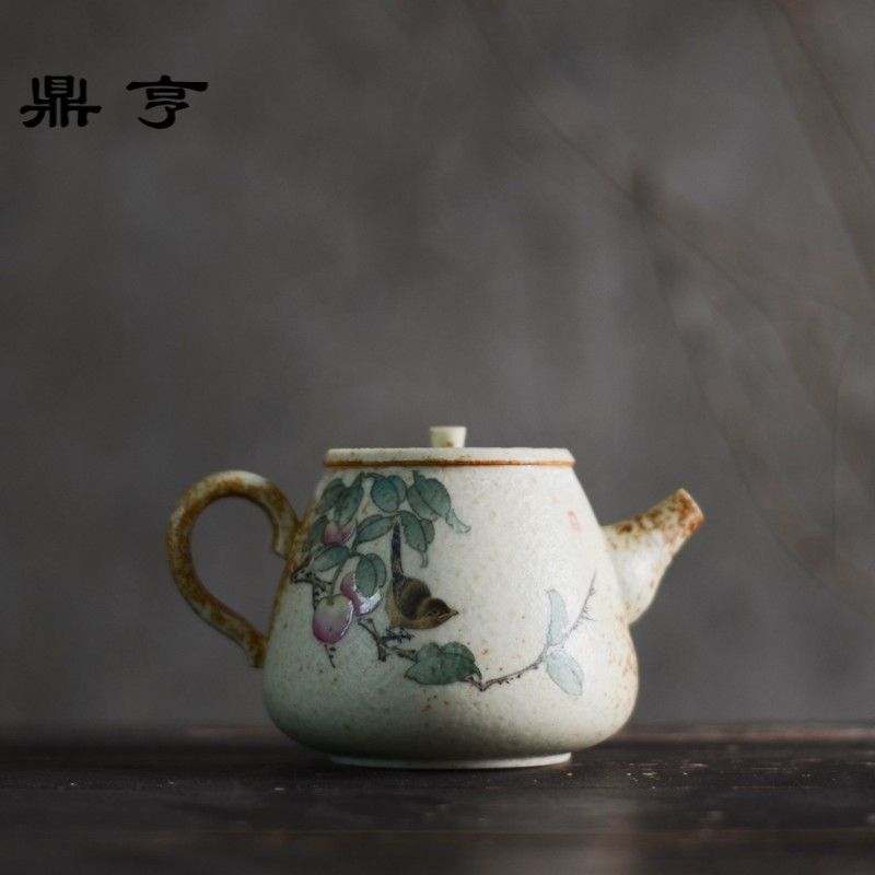 鼎亨釉上粉彩手绘茶壶陶瓷功夫茶具套装单壶景德镇手绘茶具鬼志野