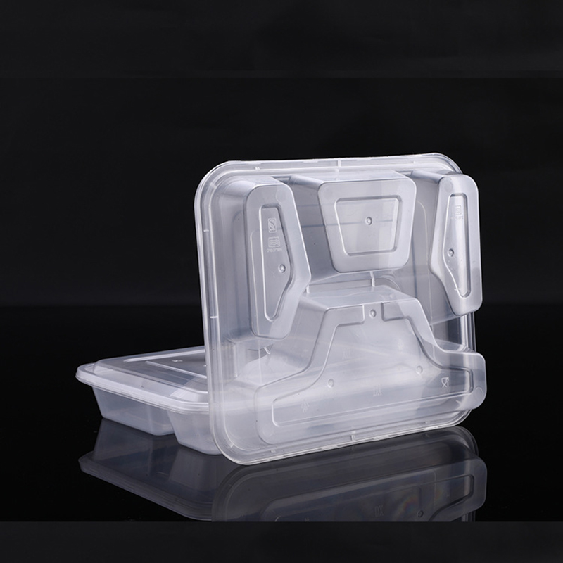 [疆不凡]透明四格餐盒1000ml*150个/箱高清大图