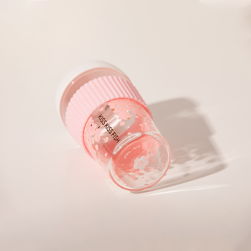 苏宁极物 吻吻鱼 樱花玻璃随手杯