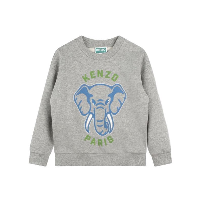 高田贤三(Kenzo)棉涤面料圆领卫衣男童正面刺绣徽标长袖休闲百搭