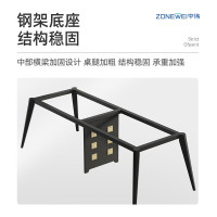 绵冠MIANGUAN议桌洽谈桌简易钢架桌员工桌长条培训桌红樱桃色