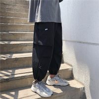 梵克公牛工装裤男宽松网红小脚裤港风ins束脚休闲裤子
