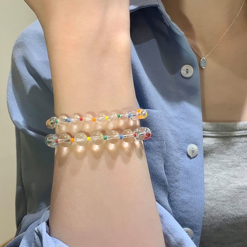 多巴胺天然白水晶手串女款2025新款适合夏天的手链高颜值学生党送女朋友老婆情人节七夕生日礼物图片
