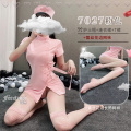 霏慕(Fee et moi)7027情趣内衣 大码 7027粉【护士帽-连衣裙-T裤】-7204网袜