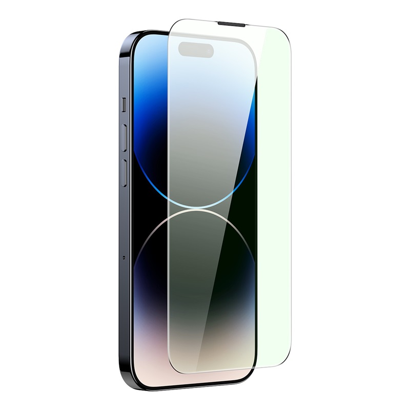倍思 0.4mm康宁绿光钢化膜(一体防尘)For iP 14 Pro Max 透明(单片装 含:清洁包*1+无尘仓贴膜神高清大图