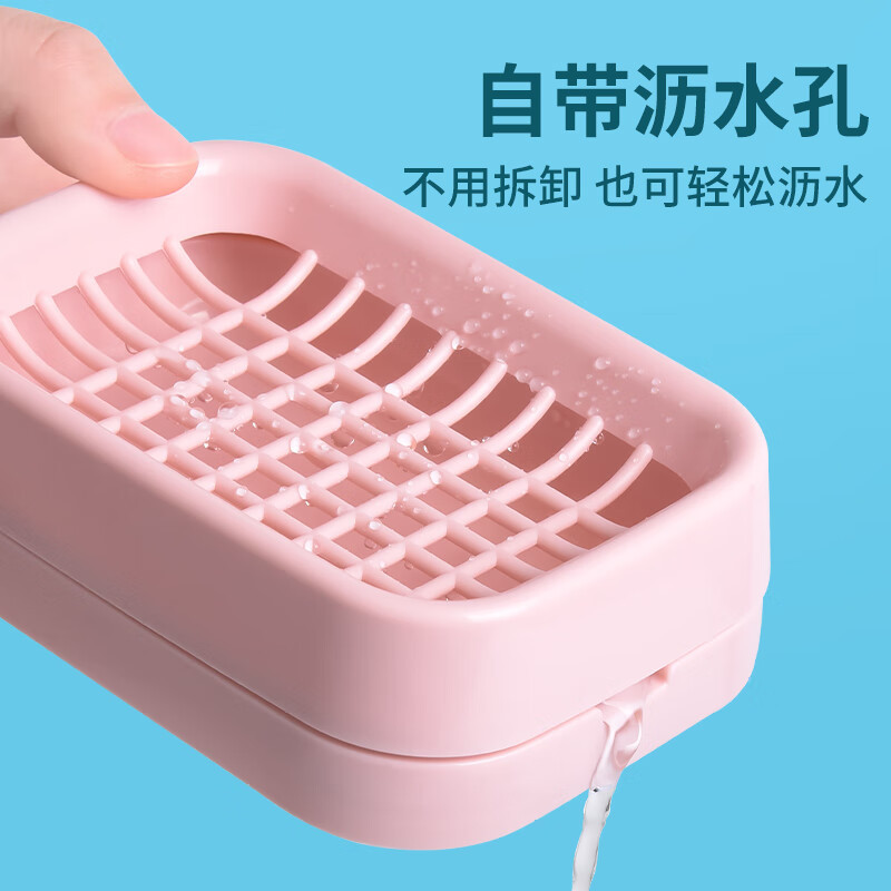 茶花(CHAHUA)塑料皂盒2213双层沥水香皂盒无盖肥皂盒 绿色 1个装高清大图