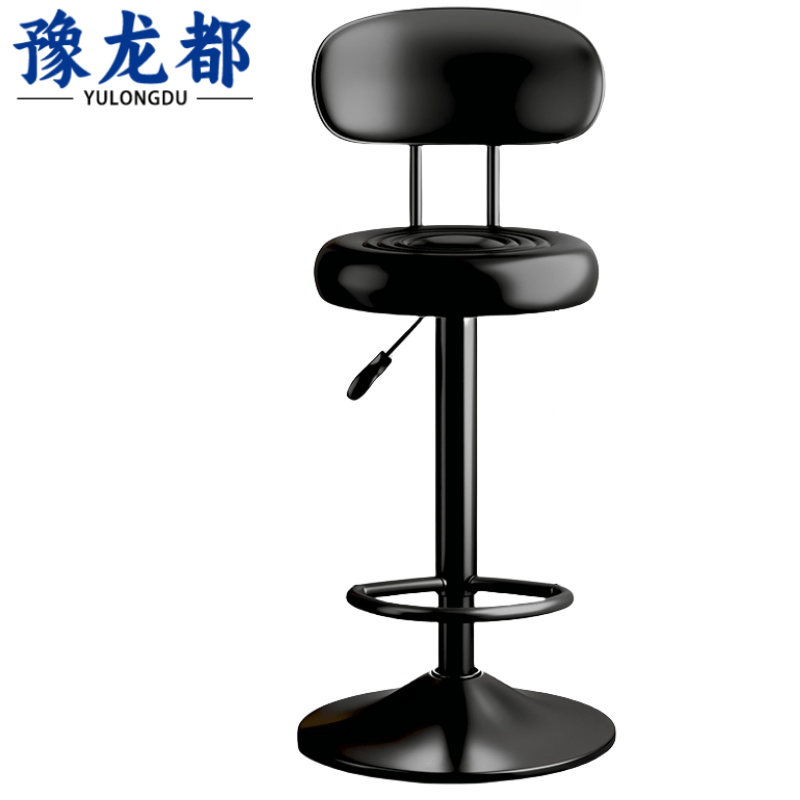豫龙都吧台椅黑底盘把