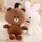 布朗熊公仔可妮兔毛绒玩具可爱娃娃大号抱抱熊玩偶生日送女友