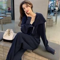 权小威 休闲运动套装女秋季2022年新款时尚设计感小众洋气显瘦长裤两件套