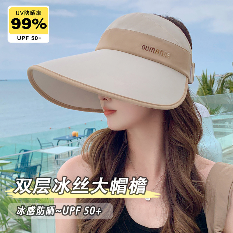 L’ALPINA/阿尔皮纳袋鼠 大帽檐空顶夏季防紫外线可折叠遮脸太阳帽