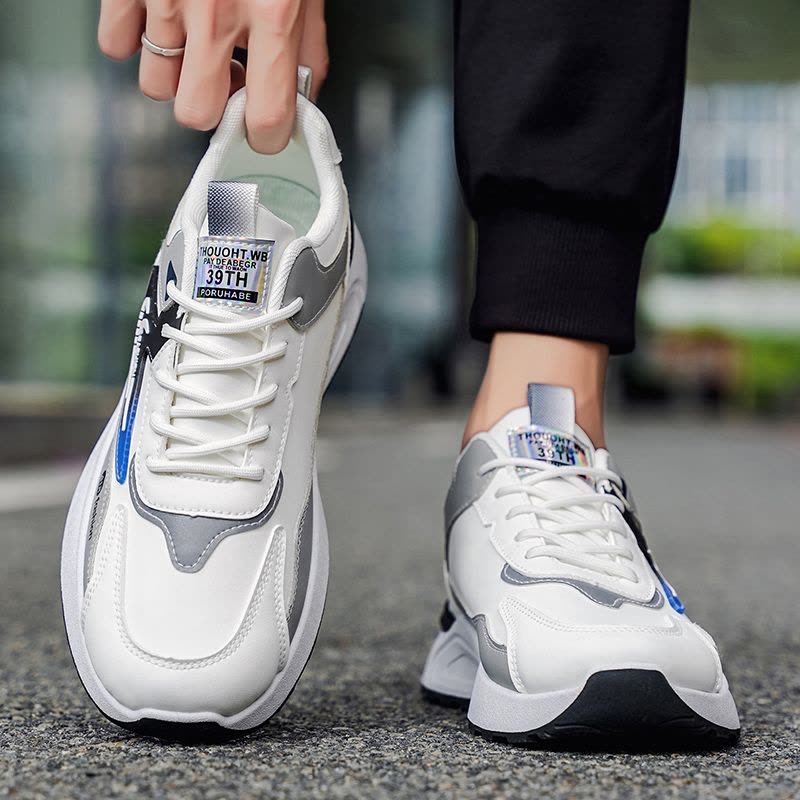 La Chessiers户外男鞋秋冬季新款透气运动休闲板鞋子男阿甘鞋百搭老爹潮鞋图片