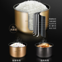 美的 电压力锅 双胆 家用智能预约压力锅全自动高压锅电饭锅电饭煲5-6升 YL60Simple102