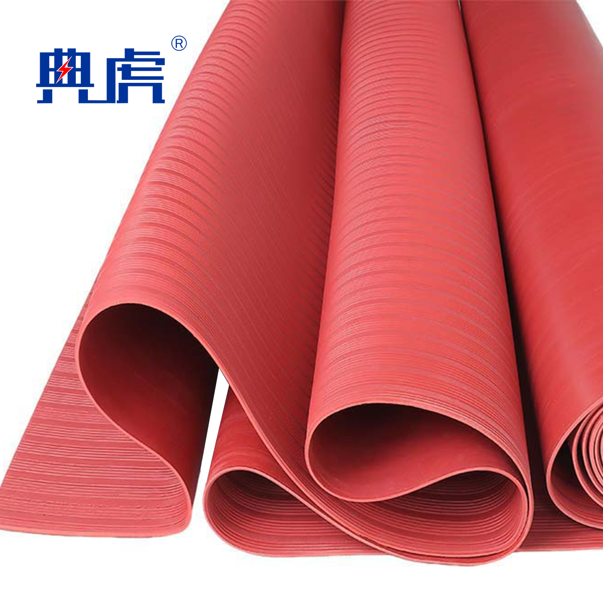 典虎 绝缘胶垫 红色条纹3mm*1m*10m 卷高清大图