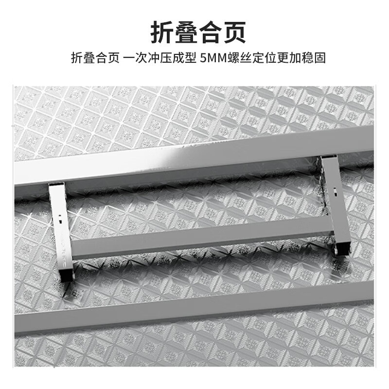 域赢餐桌折叠圆形桌加厚简约不锈钢吃饭桌经济型单层户外桌子-1.3圆桌 拉丝桌面高清大图
