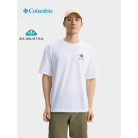 哥伦比亚(Columbia)速干T恤男士 春夏新款户外徒步旅行吸湿排汗圆领运动短袖 AE5759101 M 白色