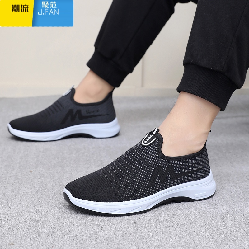 聚范2024新款老北京布鞋男鞋运动休闲鞋透气爸爸鞋一脚蹬老人鞋高清大图