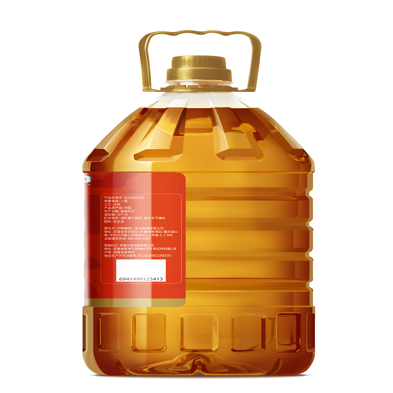 中粮福临门福至心礼压榨一级花生油5L高清大图