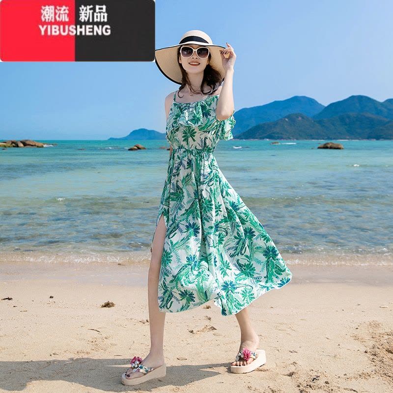YIBUSHENG三亚沙滩裙女季海南岛云南旅游渡假泰国海边拍照仙穿搭连衣裙图片