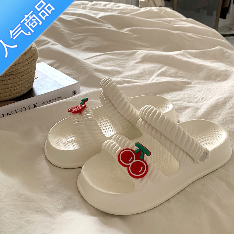 SUNTEK厚底两穿凉鞋女夏季外穿ins少女心百搭踩屎感防滑沙滩凉拖高清大图