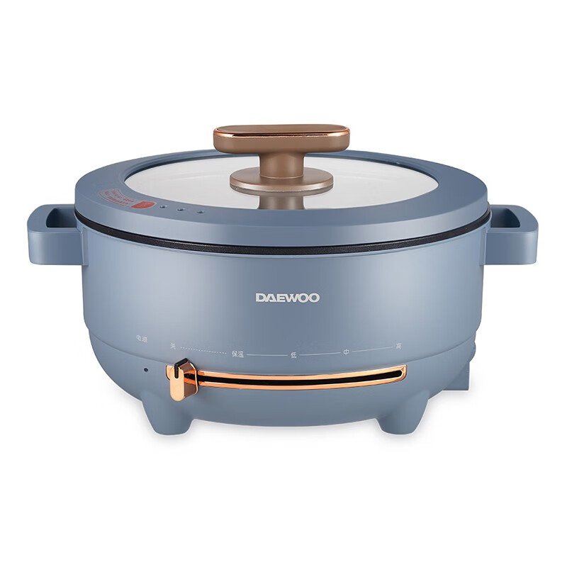 大宇(DAEWOO)多功能电煮锅5L大容量家用多用锅 电火锅DYHG-5036 薄雾蓝(彩邮外)!