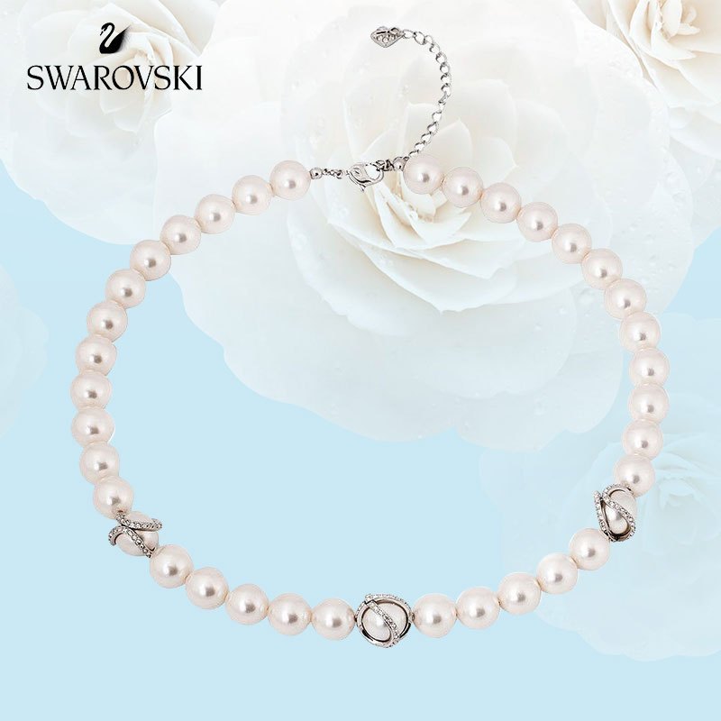 [直营]施华洛世奇(SWAROVSKI) 欧美风格 送恋人 白色妩媚串珠 女士项链 人造水晶