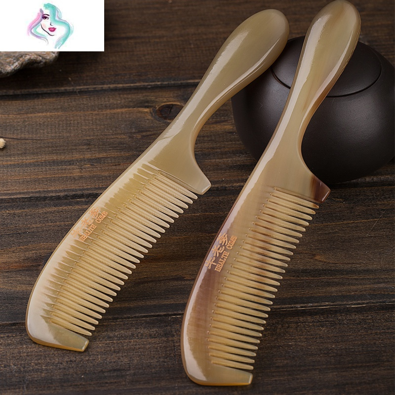 牛角梳子天然正品牦牛角女士专用长发密齿细齿按摩梳子