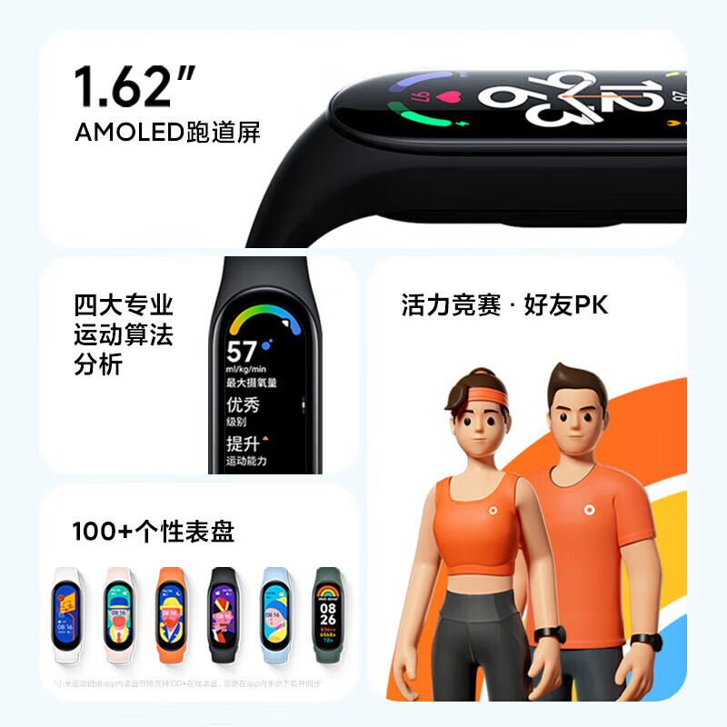 小米(MI)小米手环 标准版黑色 智能手环 高精度运动健康 监测睡眠管理 心率血氧监测运动手环送男友送女友高清大图