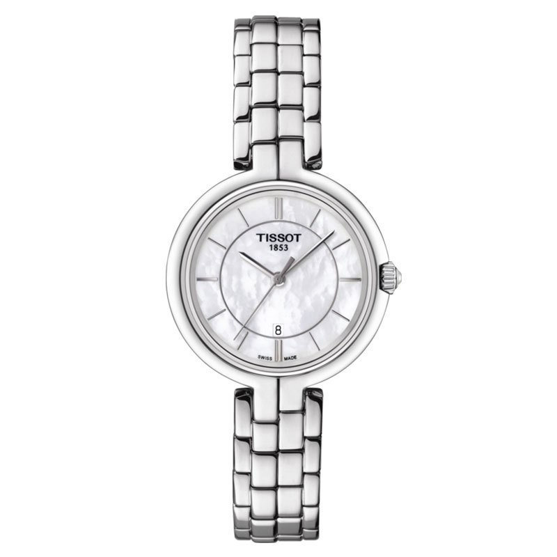 瑞士(TISSOT)天梭手表 弗拉明戈系列 白盘皮带 石英表女士 T094.210.16.011.00