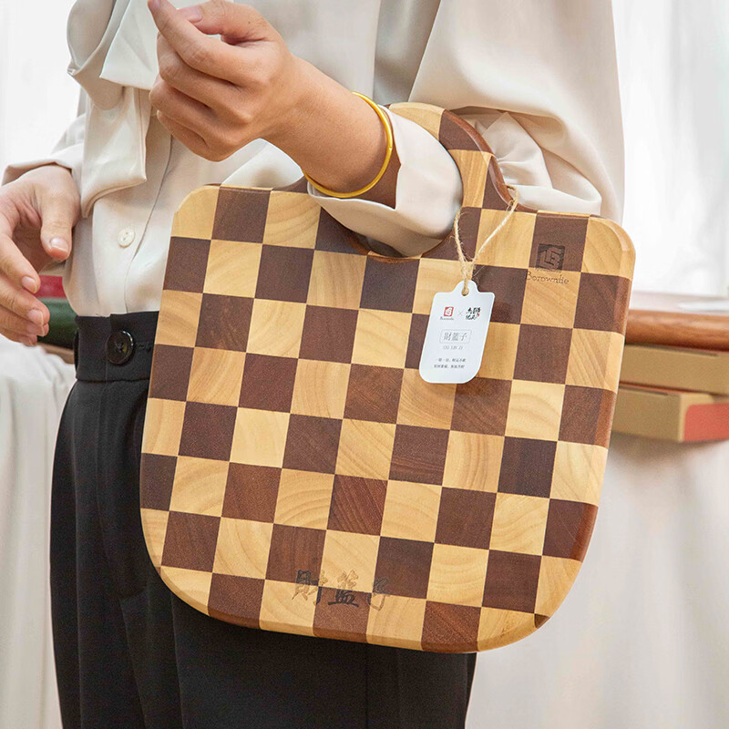 博朗菲(Borownfie) 財篮子系列棋盘格菜板厨房砧板 原木色 棋盘格菜板BLF-WT3027B高清大图