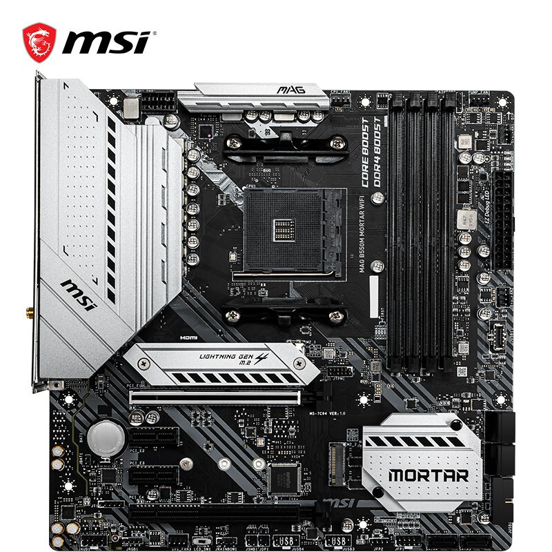 微星 MSI MAG B550M MORTAR WIFI迫击炮电脑主板 支持3700X/3600X/3600 CPU(AMD B550/Socket AM4)