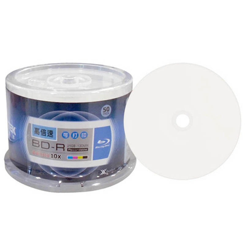 铼德(RITEK) 蓝光可打印 BD-R 10速25G 空白光盘/光碟/刻录盘/大容量 桶装50片