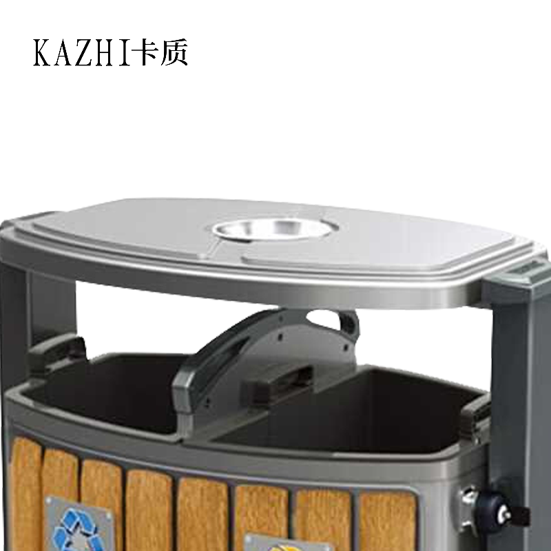 卡质 户外垃圾桶果皮箱圆弧单桶小区果皮箱 400*320*850