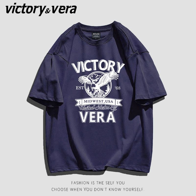 VICTORYVERAins潮美式复古短袖T恤女夏2022新款宽松港风甜辣上衣
