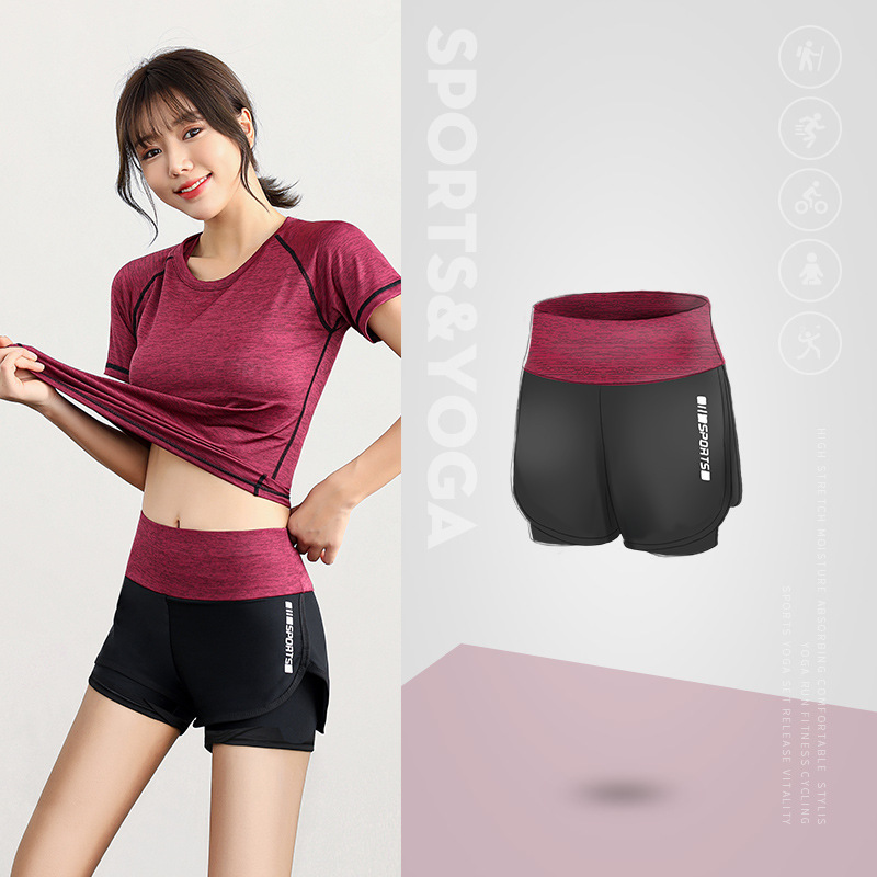 班蒂纳健身速干跑步短裤女防走光百搭松紧宽松运动服休闲裤SYJDK05