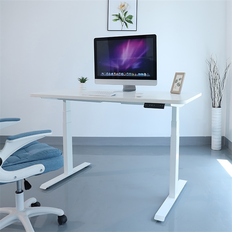易企采 办公家具电动升降桌站立式可调节电脑桌学习书桌家用桌办公自动工作台140*70桌面高清大图