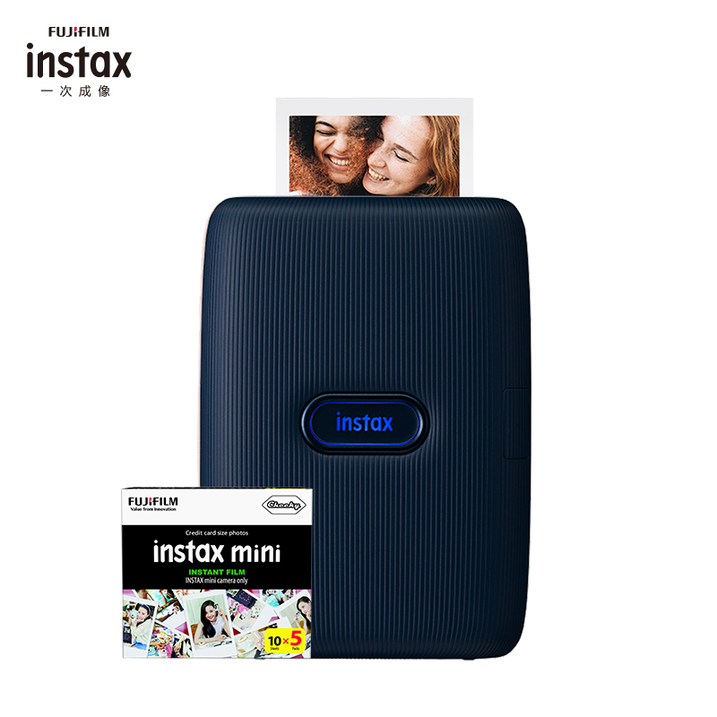 富士（FUJIFILM）INSTAX mini link靛蓝 快显胶片立拍立得 手机照片打印机 套餐二（含50张相纸）