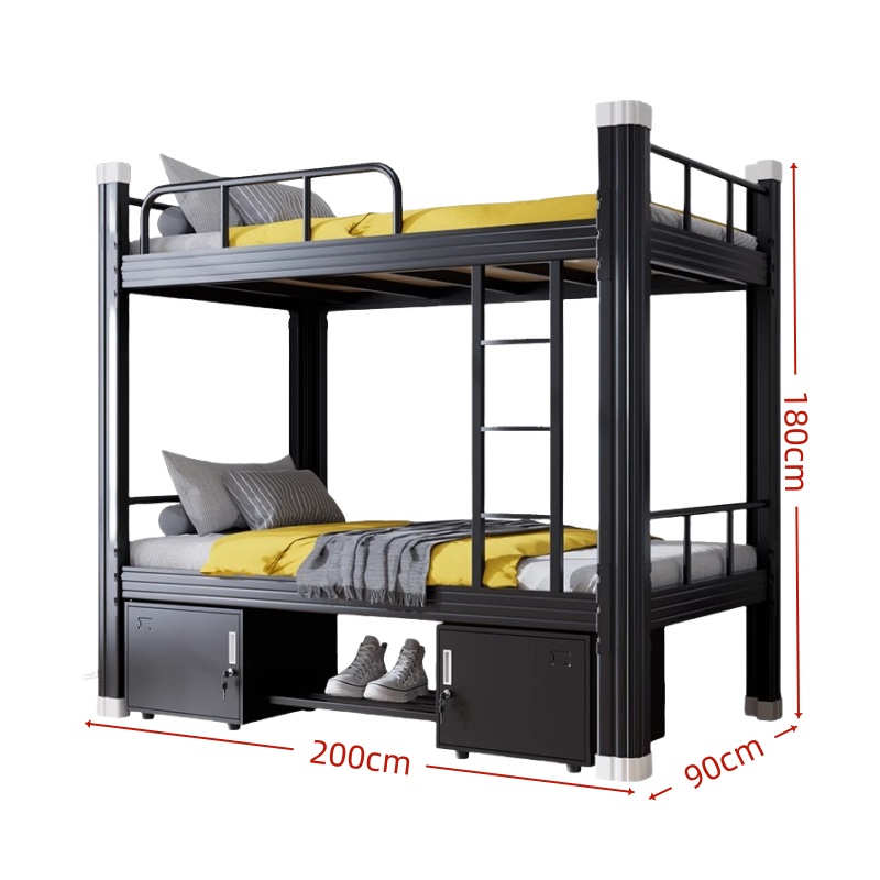 芙首泰钢制双层床含床下柜床垫2000*900*1800mm张高清大图