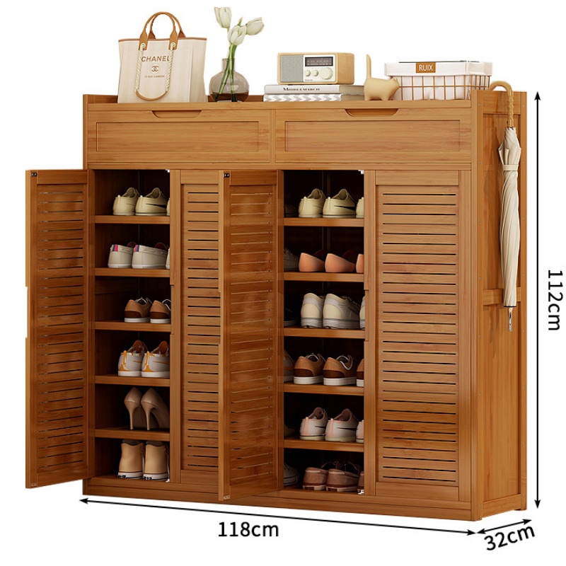 攸形鞋柜四门八层1180*320*1120mm个高清大图