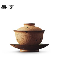 鼎亨 景德镇罕见开片釉盖碗茶杯 陶瓷手工泡茶碗功夫茶具三才碗
