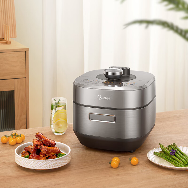 美的(Midea)速嫩感电压力锅 6分钟一道菜 家用5L IH猛火2200W 双钢胆高压锅 MY-S572N