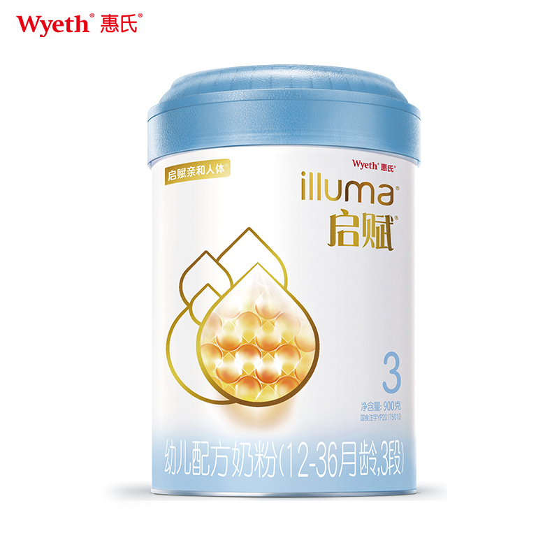 惠氏启赋(Wyeth illuma)3段奶粉 爱尔兰进口 12-36月幼儿配方 900克