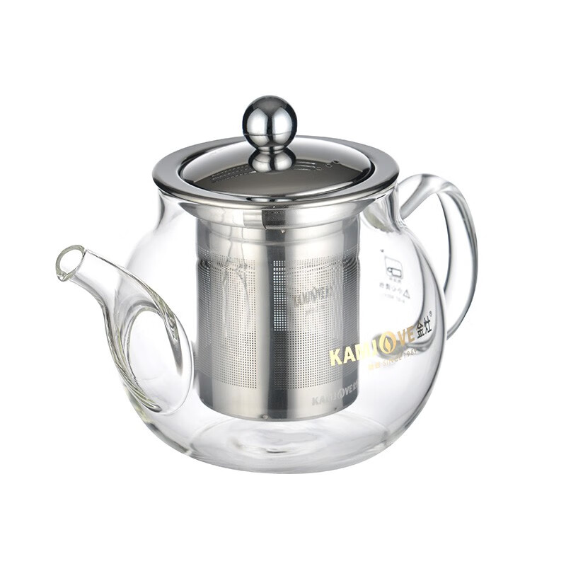 金灶(KAMJOVE)玻璃泡茶壶 耐高温304不锈钢过滤花茶壶飘逸杯 A-07 600ml容量[清]高清大图