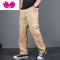 七斓休闲裤男耐磨宽松直筒多口袋工装裤男长裤战术裤加绒加厚