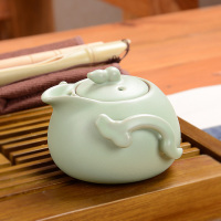 尚帝(shangdi)咖色小兰香茶盘-汝窑巧云壶茶具套装