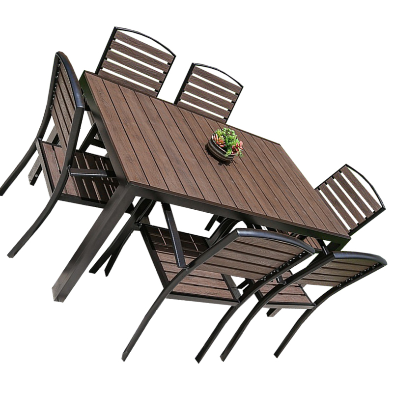 汐户外桌椅一桌六椅套高清大图