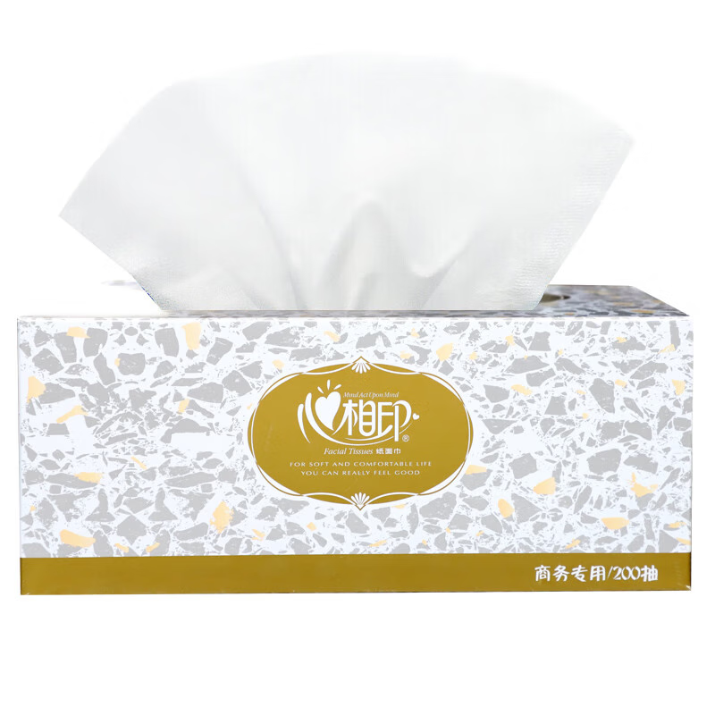 心相印 纸巾 商用金色盒装 2层*200抽*36盒 箱装装 D200高清大图