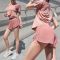 瑜伽服套装女网纱透气速干衣短袖短裤跑步服女健身服运动套装