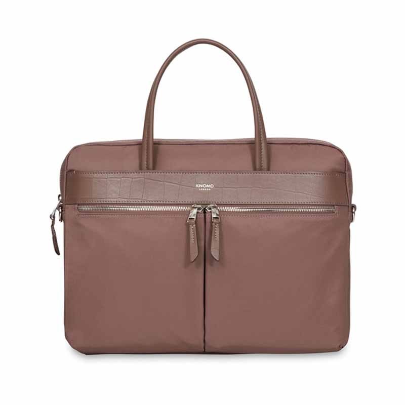 knomo英国hanover手提包女真皮女包黑色简约通勤电脑包斜挎包女