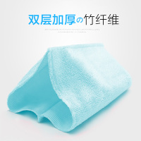 小号18*16cm[橙色5条装] 久丽洗碗布竹纤维吸水不沾油双层加厚擦桌清洁洗碗巾厨房抹布